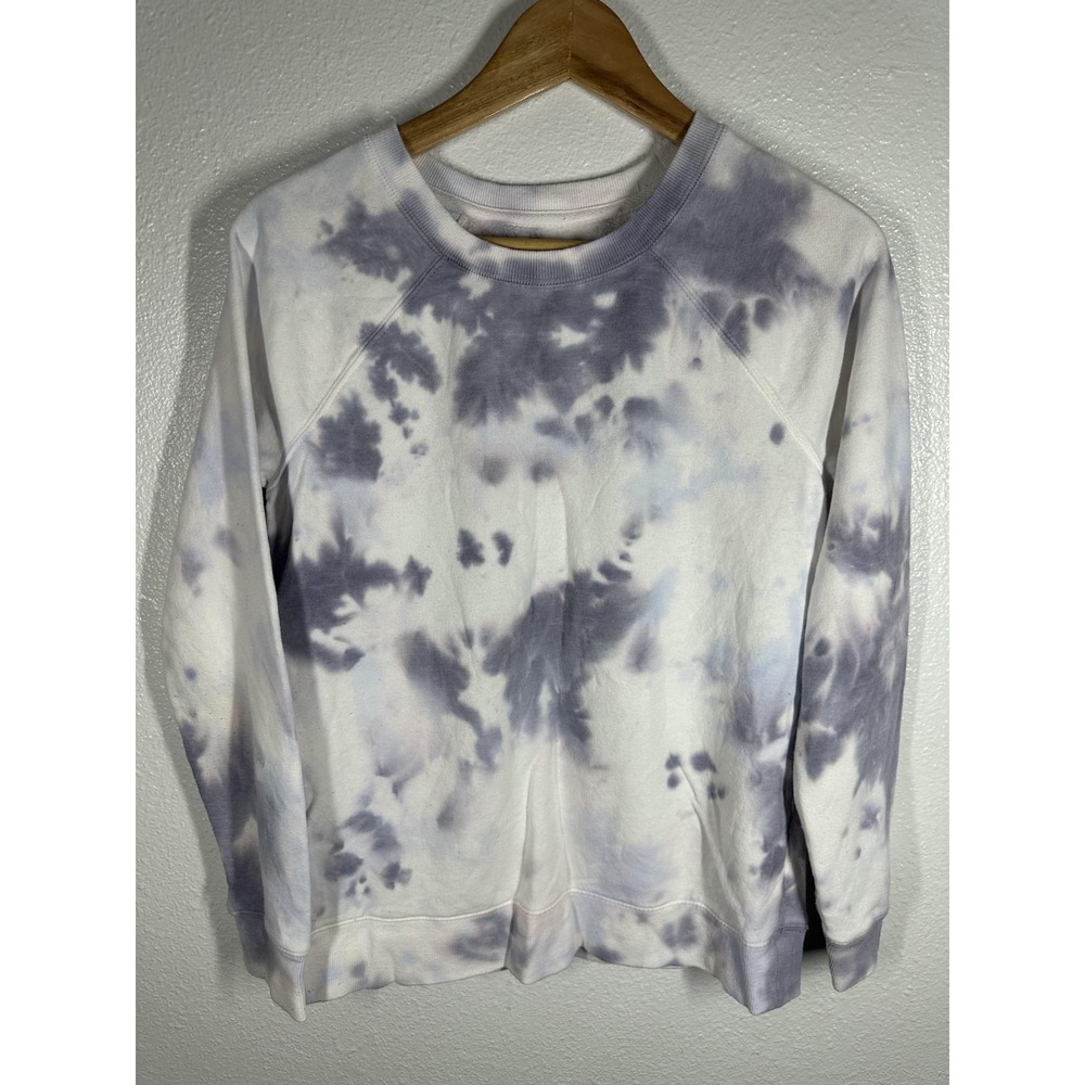 Maurices Sweatshirt Womens XS Purple‎ Tie Dye Fleece Raglan Pullover Crewneck